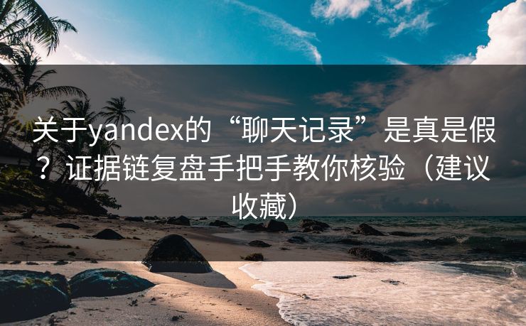 关于yandex的“聊天记录”是真是假？证据链复盘手把手教你核验（建议收藏）